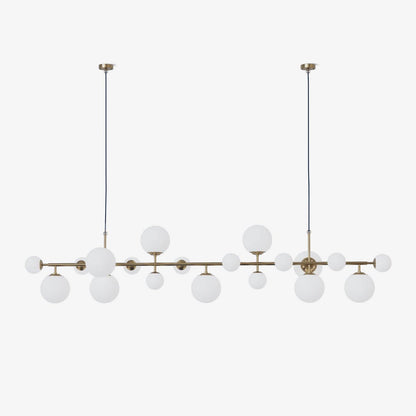 Brass Glass Globe Chandelier Chandelier