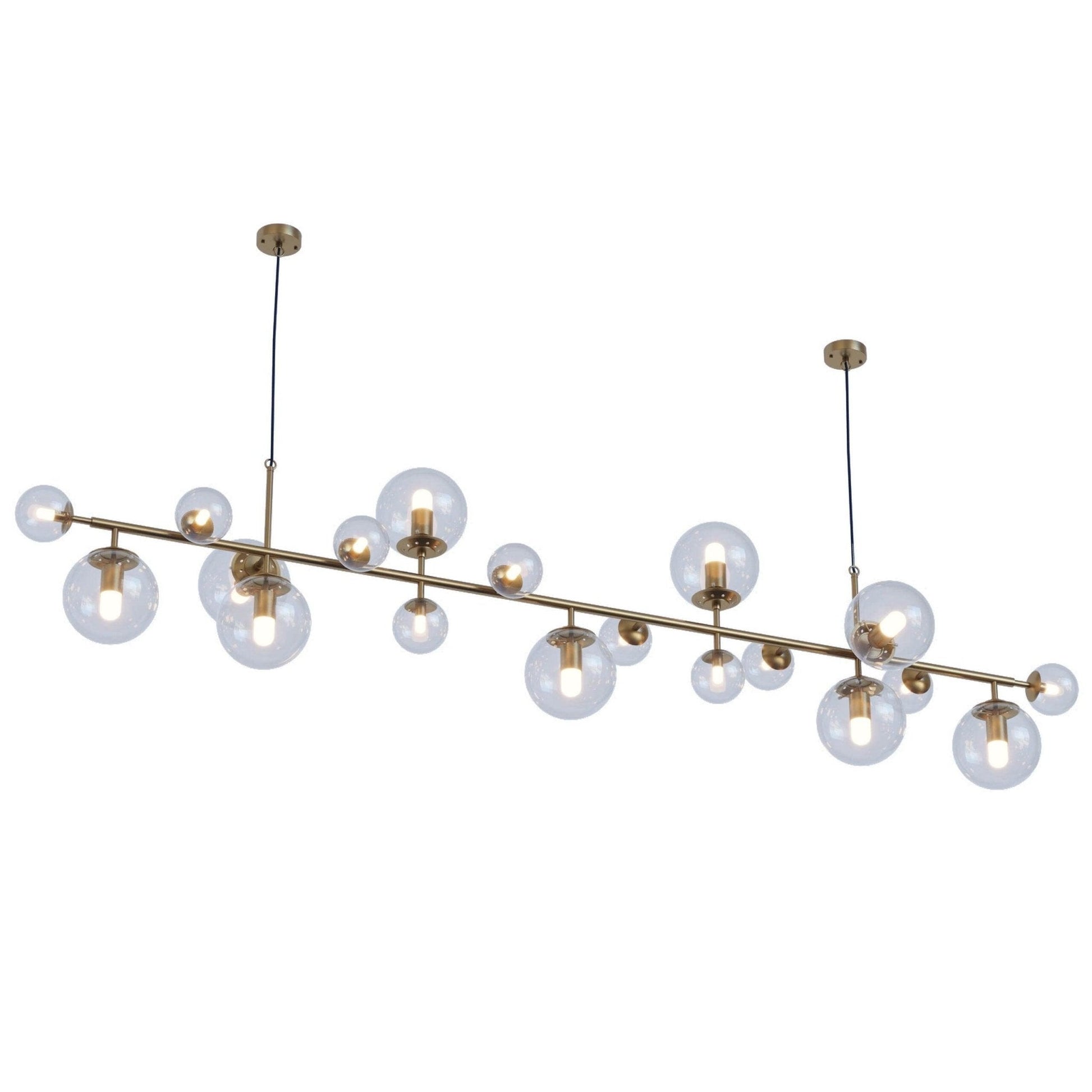 Brass Glass Globe Chandelier Chandelier