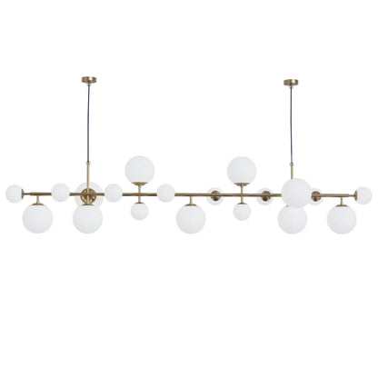 Brass Glass Globe Chandelier Chandelier