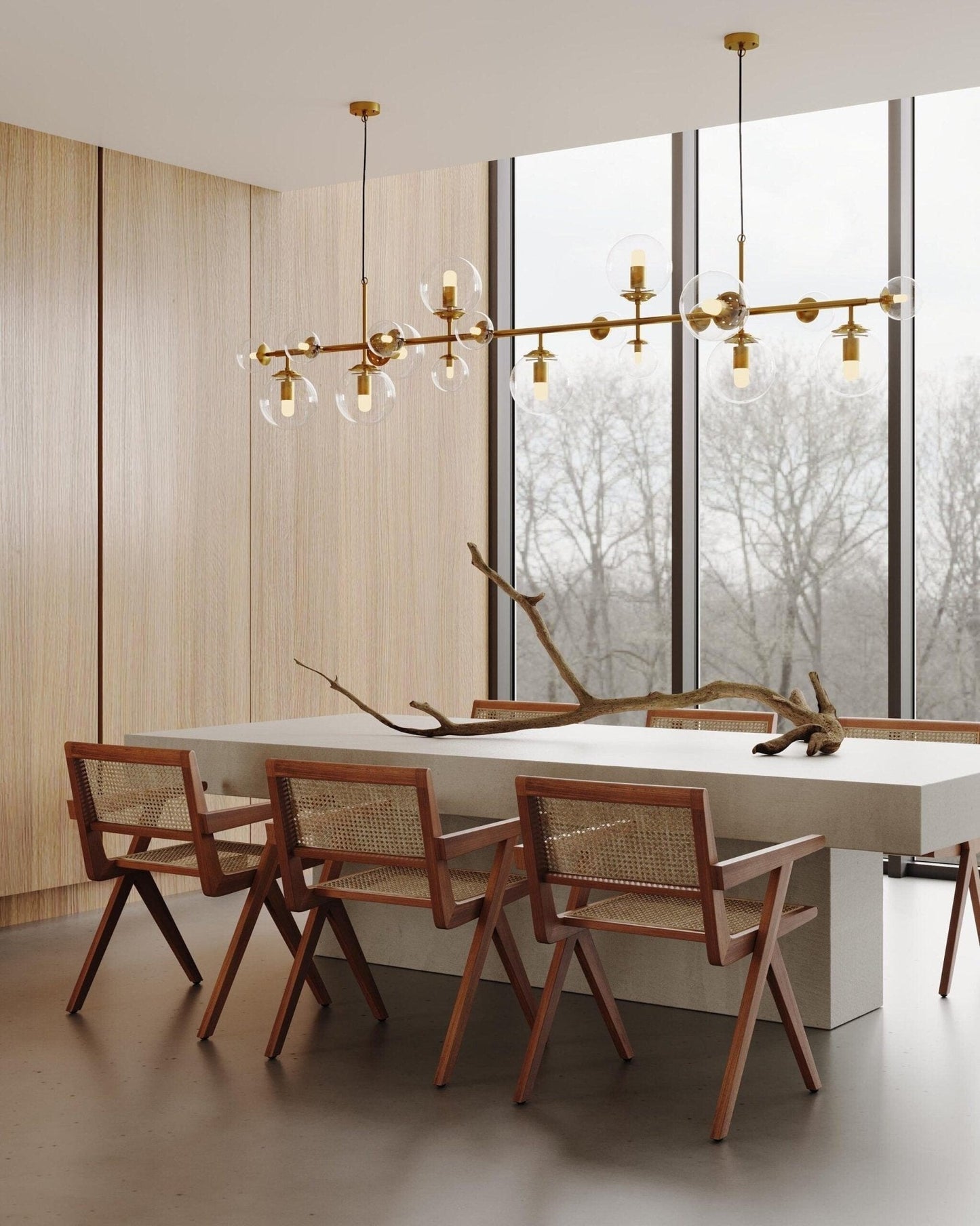 Brass Glass Globe Chandelier Chandelier
