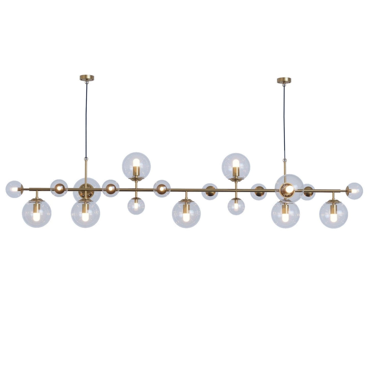 Brass Glass Globe Chandelier Chandelier