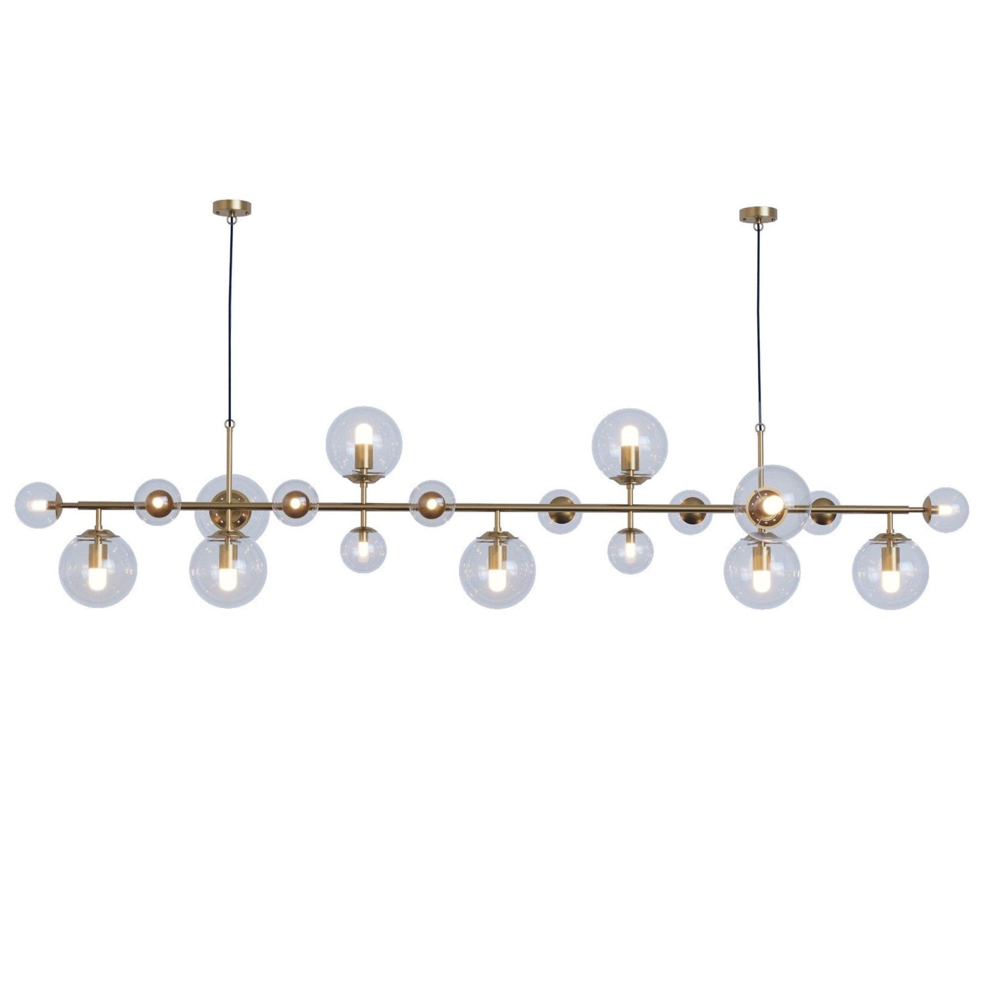 Brass Glass Globe Chandelier Chandelier