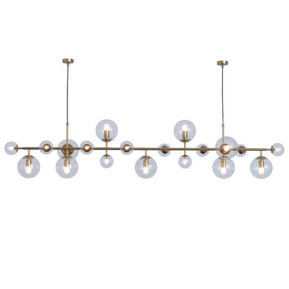 Brass Glass Globe Chandelier Chandelier