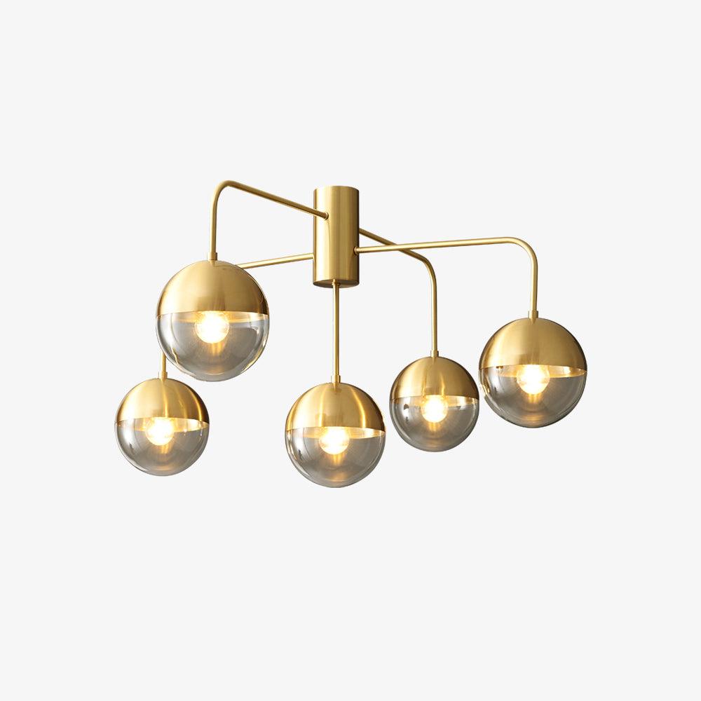 Brass Globulars Ceiling Lamp Dia 31.5″ x H 17.3″/ Dia 80cm x H 44cm / Plated Brass Ceiling lamp