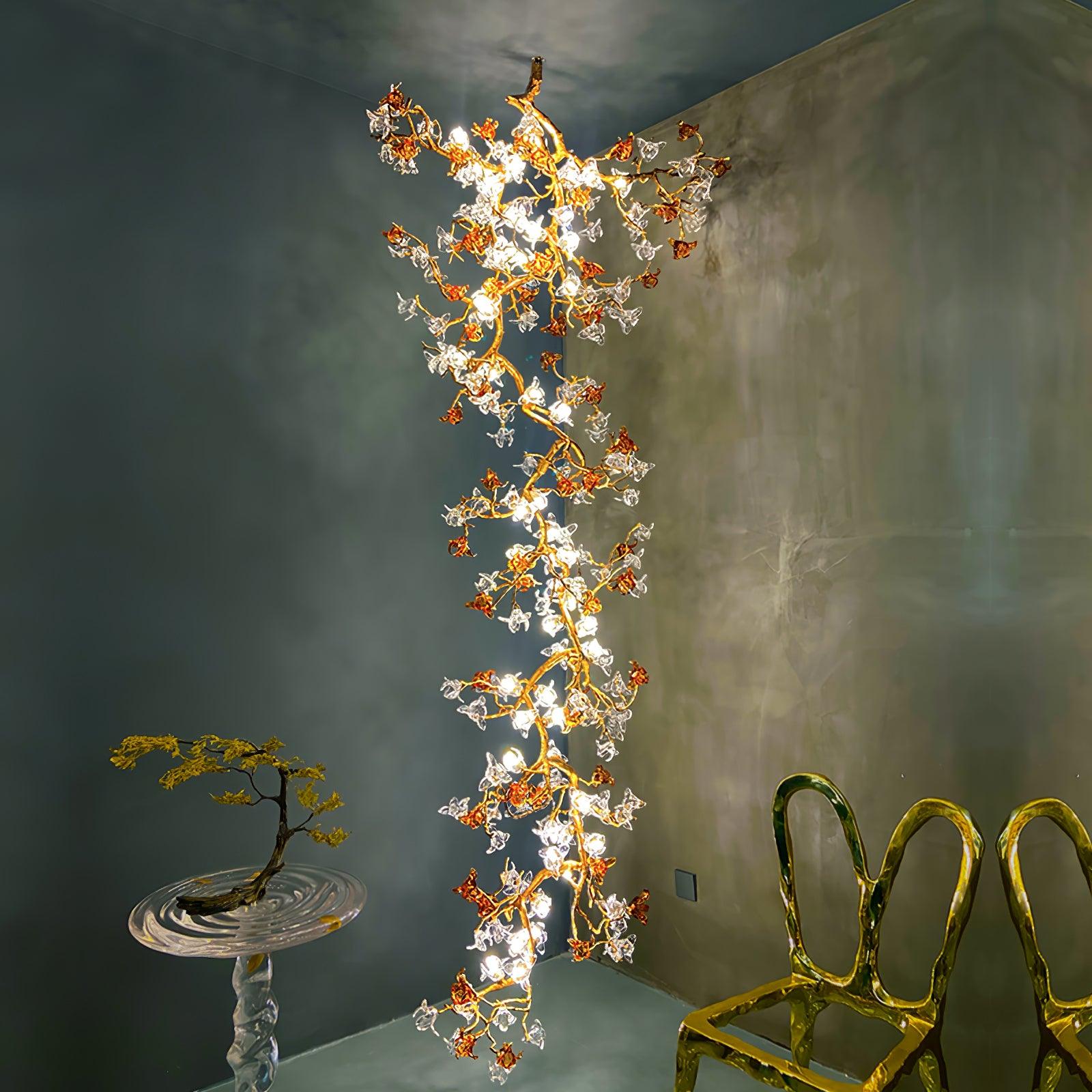 Brass Maple Branch Chandelier Chandelier