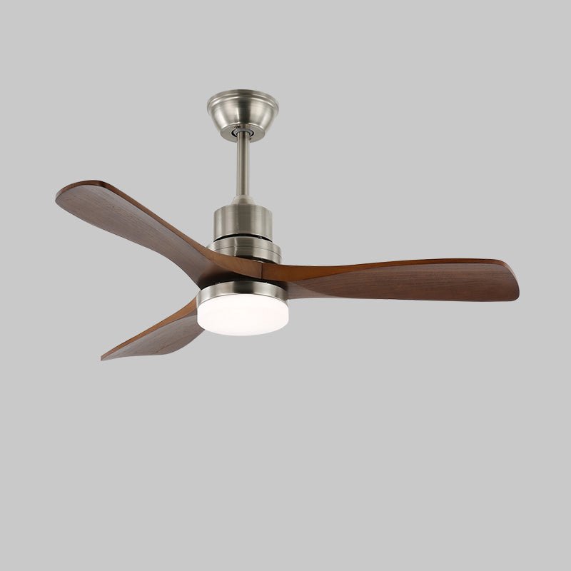 Breeze Master Wooden 48’’/52’’ Ceiling Fan Light ? 52″ x H 11.8″ / Model B Brushed Nickel & Walnut / Three-Color