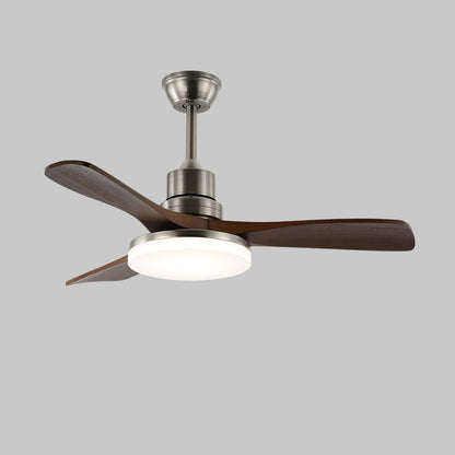 Breeze Master Wooden 48’’/52’’ Ceiling Fan Light ? 52″ x H 11.8″ / Model A Brushed Nickel & Walnut / Three-Color