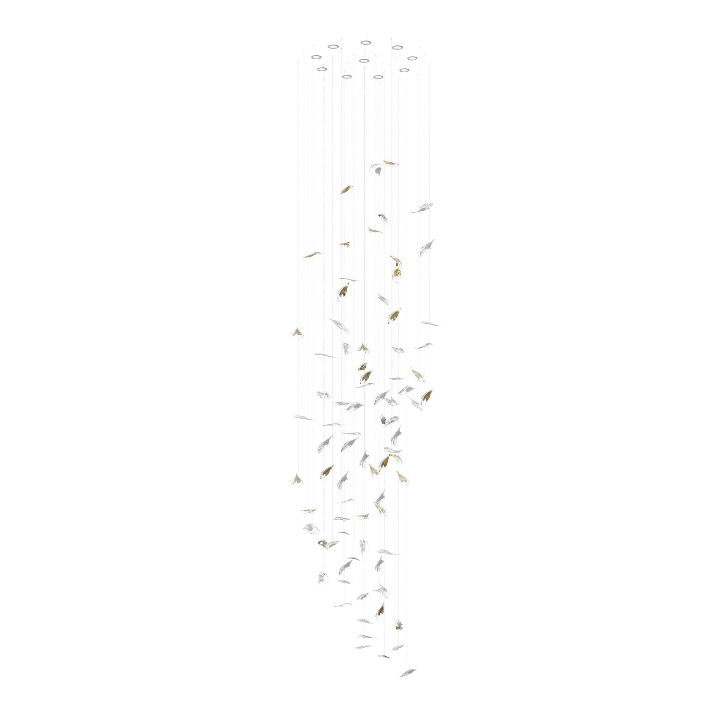 Breezeleaf Chandelier Support Customized Drawings / Gold & Clear / Warm Light Chandelier