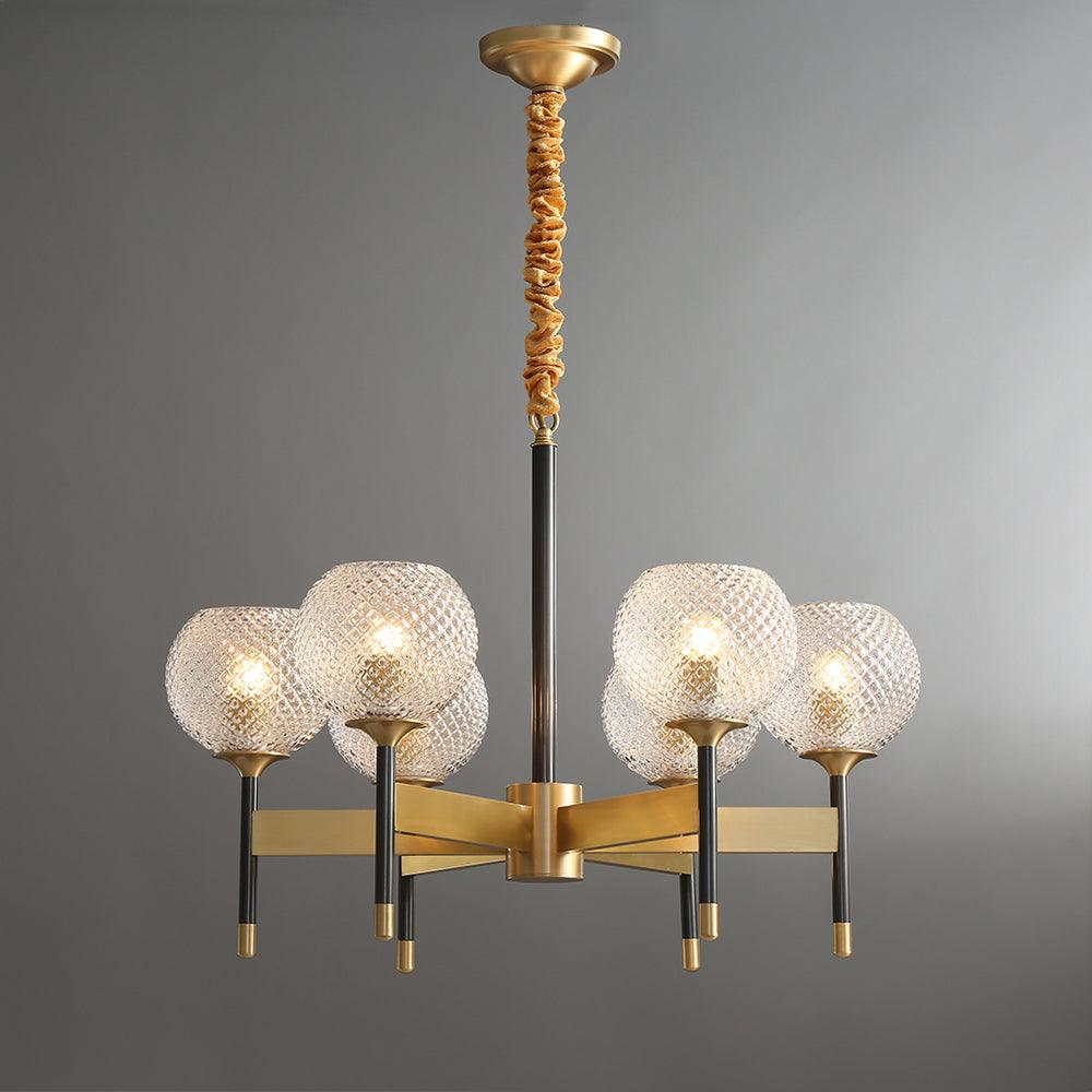 Breton Chandelier 6 heads ? 27.2″ x H 20.1″ / Dia 69cm x H 51cm / Brass Chandelier