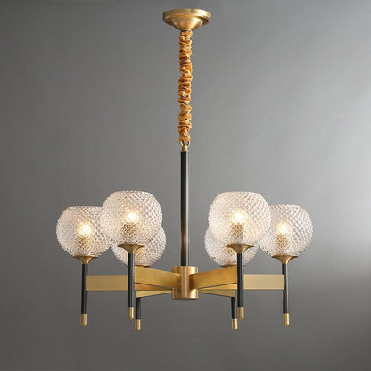 Breton Chandelier 6 heads ? 27.2″ x H 20.1″ / Dia 69cm x H 51cm / Brass Chandelier