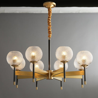 Breton Chandelier 8 heads ? 34.3″ x H 20.1″ / Dia 87cm x H 51cm / Brass Chandelier