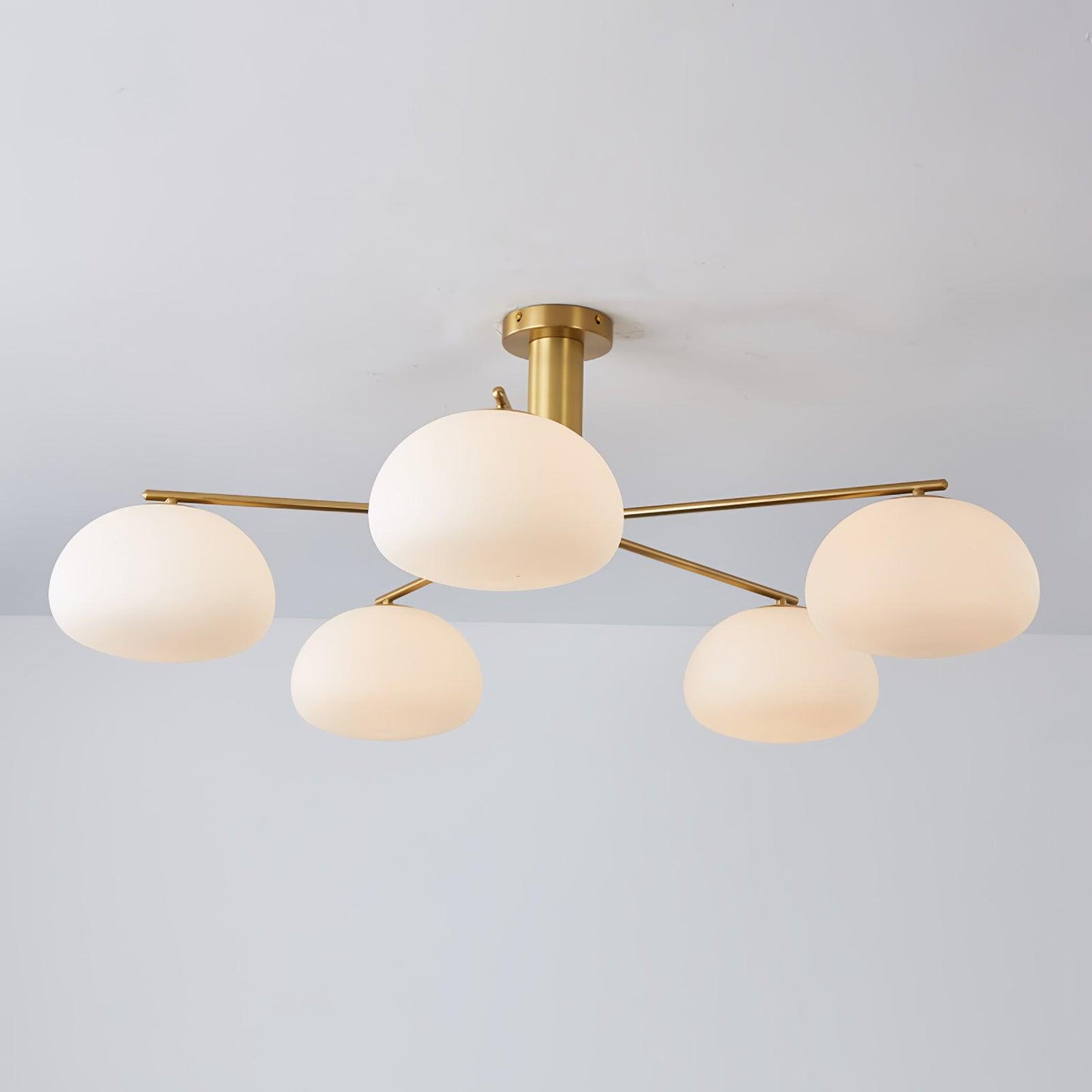 Briette Chandelier Model A ? 40.6″ x H 15″ / Dia 103cm x H 38cm / Gold & White Chandelier