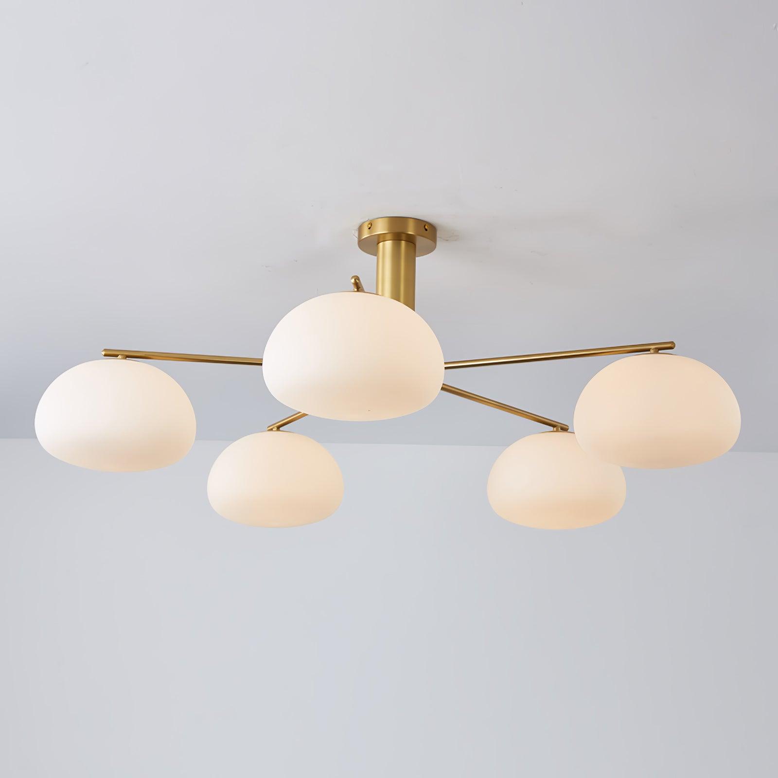 Briette Chandelier Model A ? 40.6″ x H 15″ / Dia 103cm x H 38cm / Gold & White Chandelier