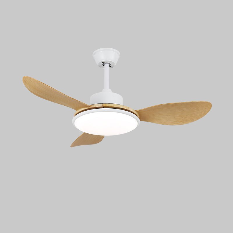 Brinley 48’’/52’’ Ceiling Fan Light Dia 52″ X H 9.8″ / Model B Nature Wood Grain & White / Three-Color Changing Light