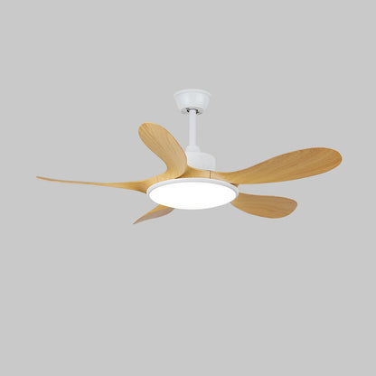 Brinley 48’’/52’’ Ceiling Fan Light Dia 52″ X H 9.8″ / Model C Nature Wood Grain & White / Three-Color Changing Light