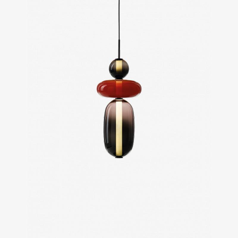 Candied Glass Pendant Light Model C Red ? 7.1″ x H 21.5″ / Dia 18cm x H 54.5cm / Warm Light Pendant light