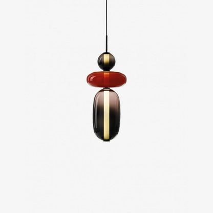 Candied Glass Pendant Light Model C Red ? 7.1″ x H 21.5″ / Dia 18cm x H 54.5cm / Warm Light Pendant light