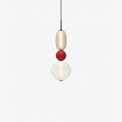 Candied Glass Pendant Light Model B Red ? 6.3″ x H 21.7″ / Dia 16cm x H 55cm / Warm Light Pendant light