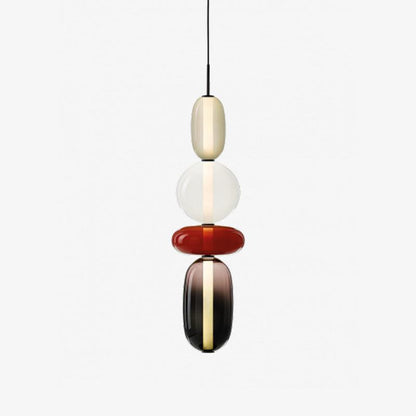 Candied Glass Pendant Light Model H Red ? 7.1″ x H 29.9″ / Dia 18cm x H 76cm / Warm Light Pendant light