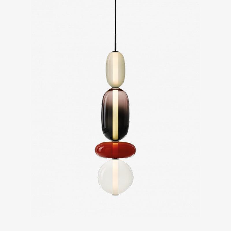 Candied Glass Pendant Light Model G Red ? 7.1″ x H 29.9″ / Dia 18cm x H 76cm / Warm Light Pendant light