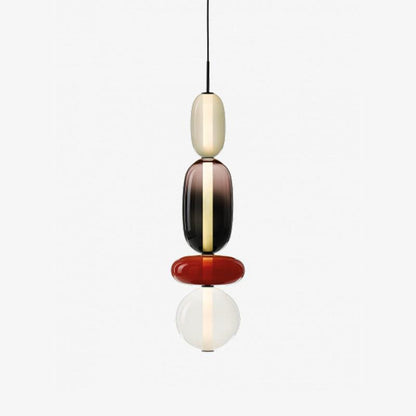 Candied Glass Pendant Light Model G Red ? 7.1″ x H 29.9″ / Dia 18cm x H 76cm / Warm Light Pendant light