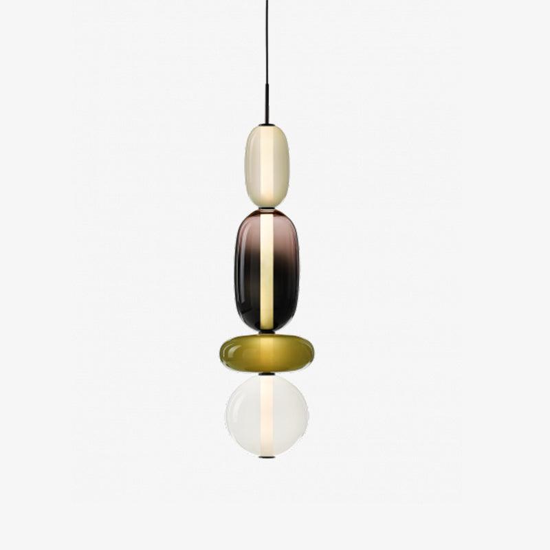 Candied Glass Pendant Light Model G Green ? 7.1″ x H 29.9″ / Dia 18cm x H 76cm / Warm Light Pendant light