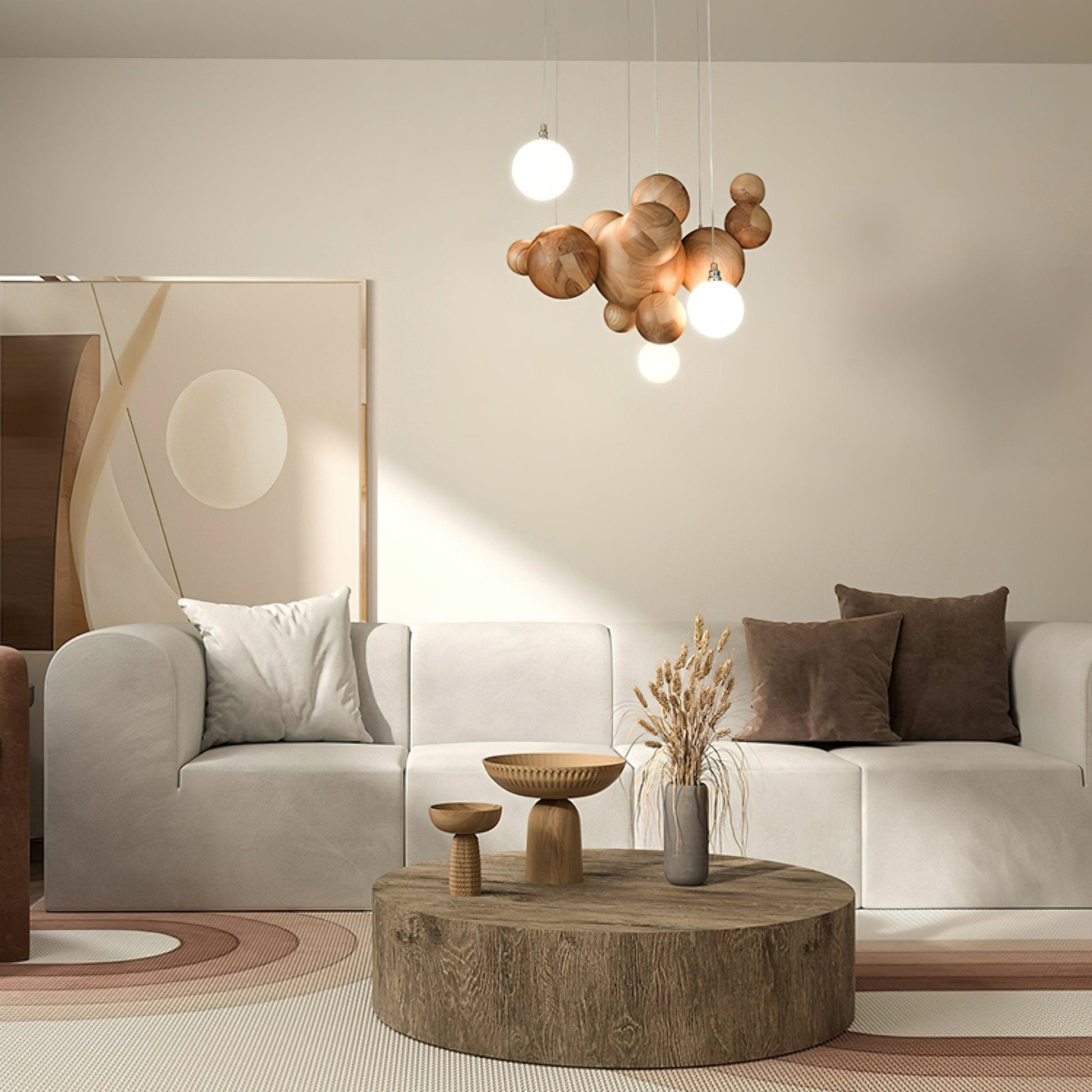 Bubble Wood Balls Chandelier Chandelier