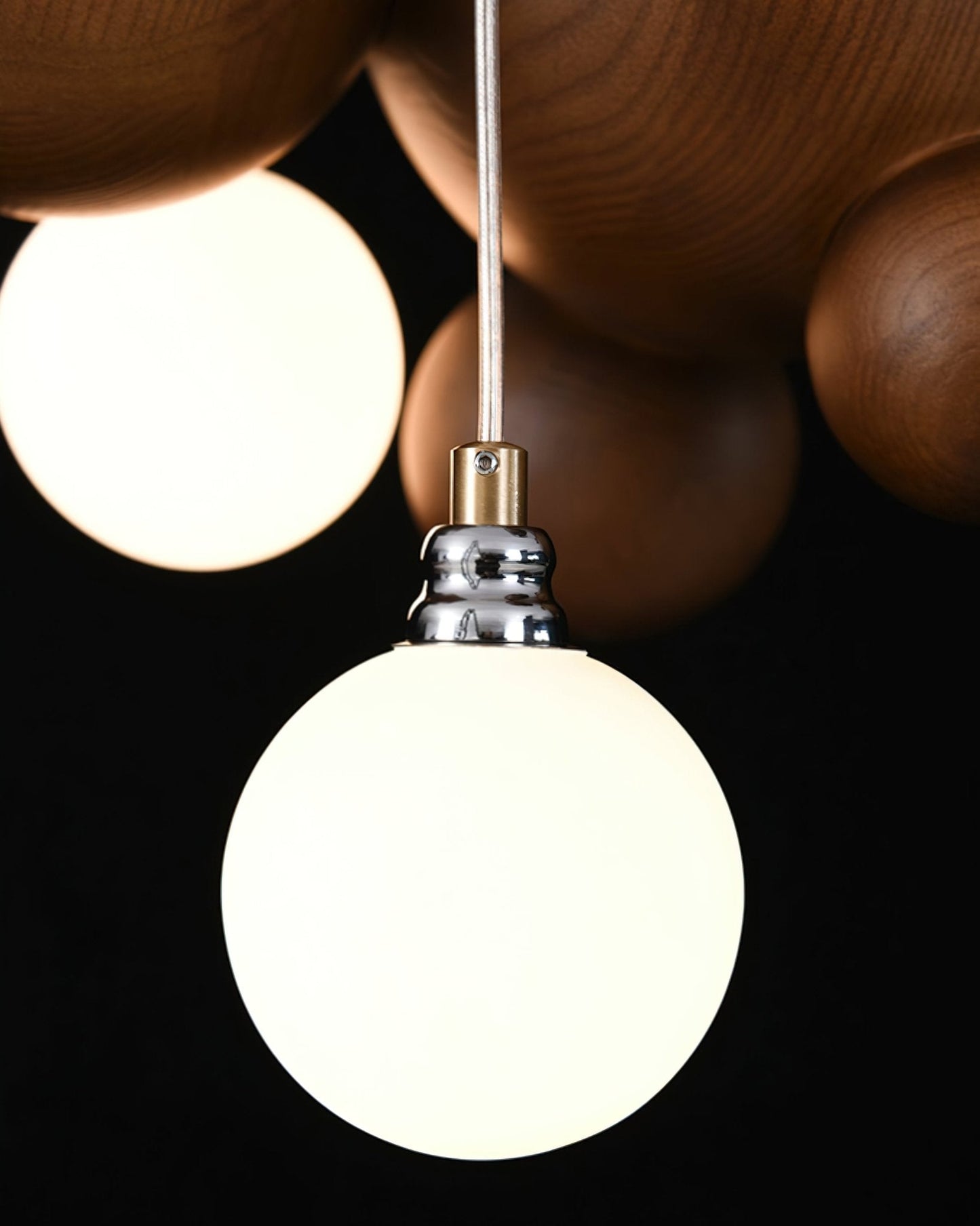 Bubble Wood Balls Chandelier Chandelier