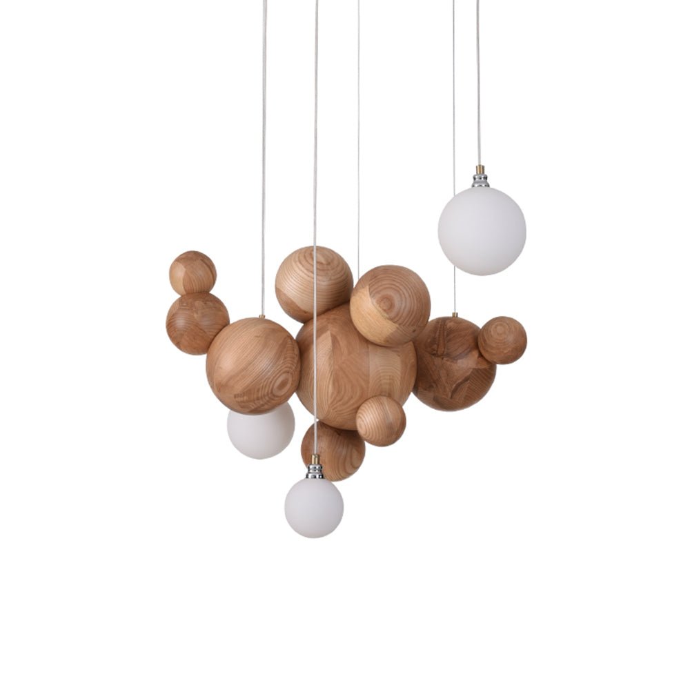 Bubble Wood Balls Chandelier Chandelier