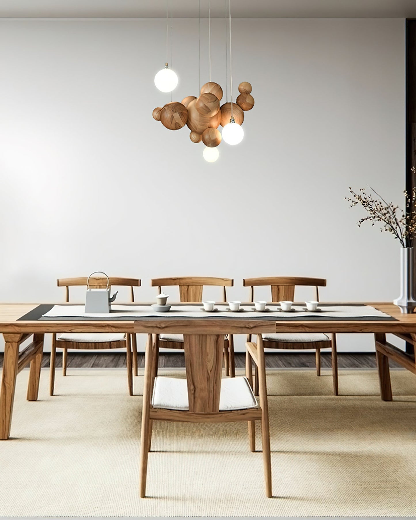 Bubble Wood Balls Chandelier Chandelier