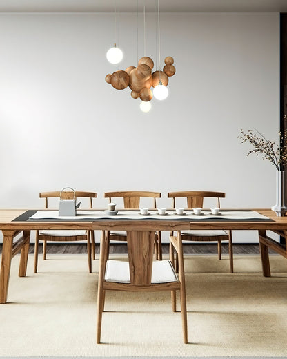 Bubble Wood Balls Chandelier Chandelier