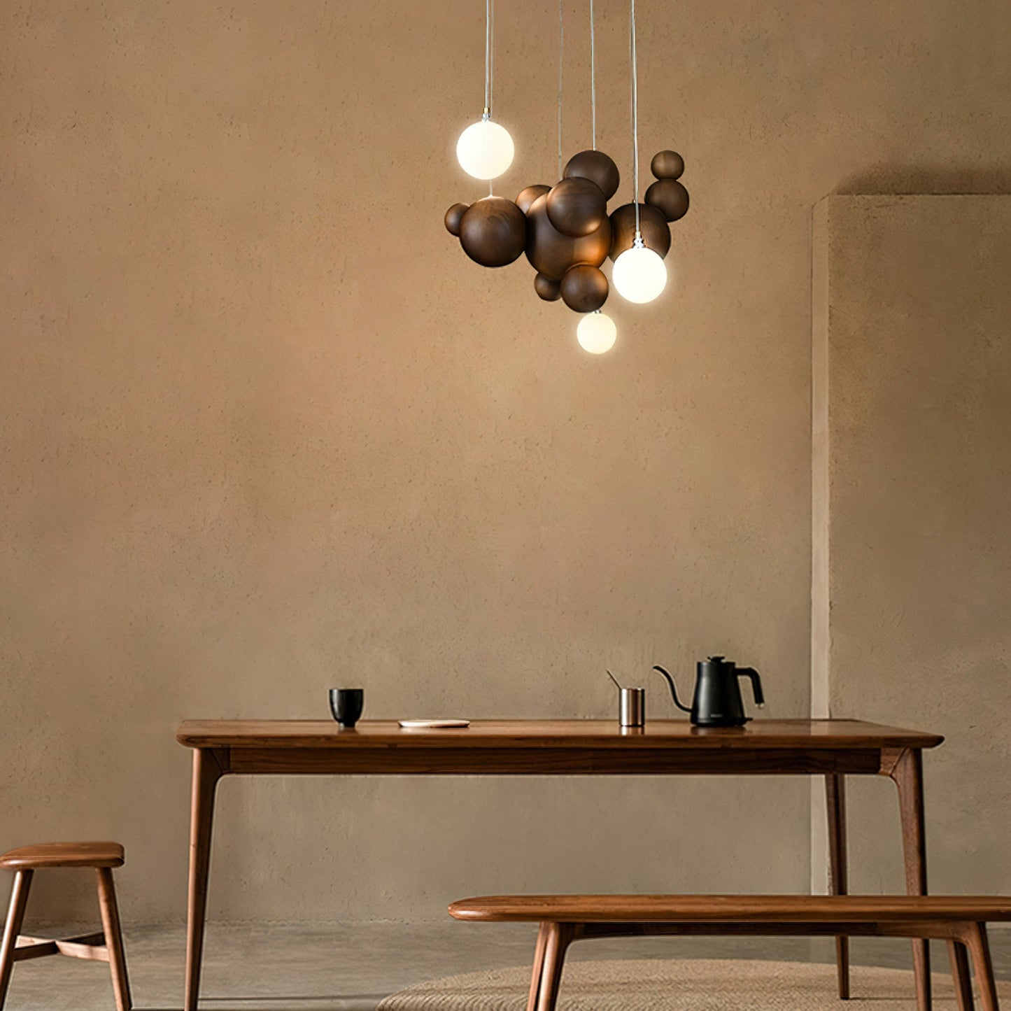 Bubble Wood Balls Chandelier Chandelier