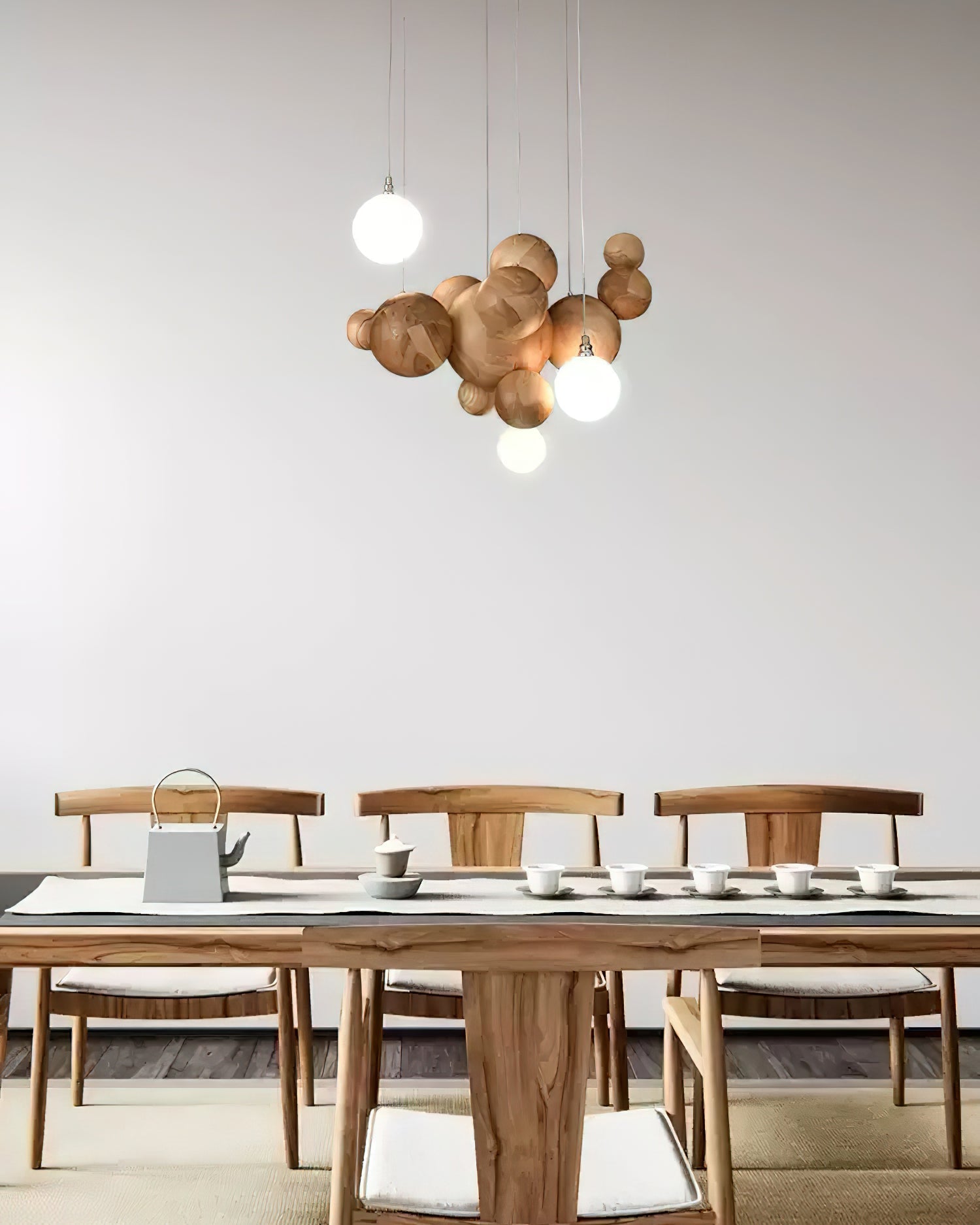 Bubble Wood Balls Chandelier Chandelier