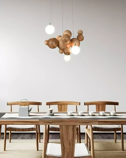 Bubble Wood Balls Chandelier Chandelier