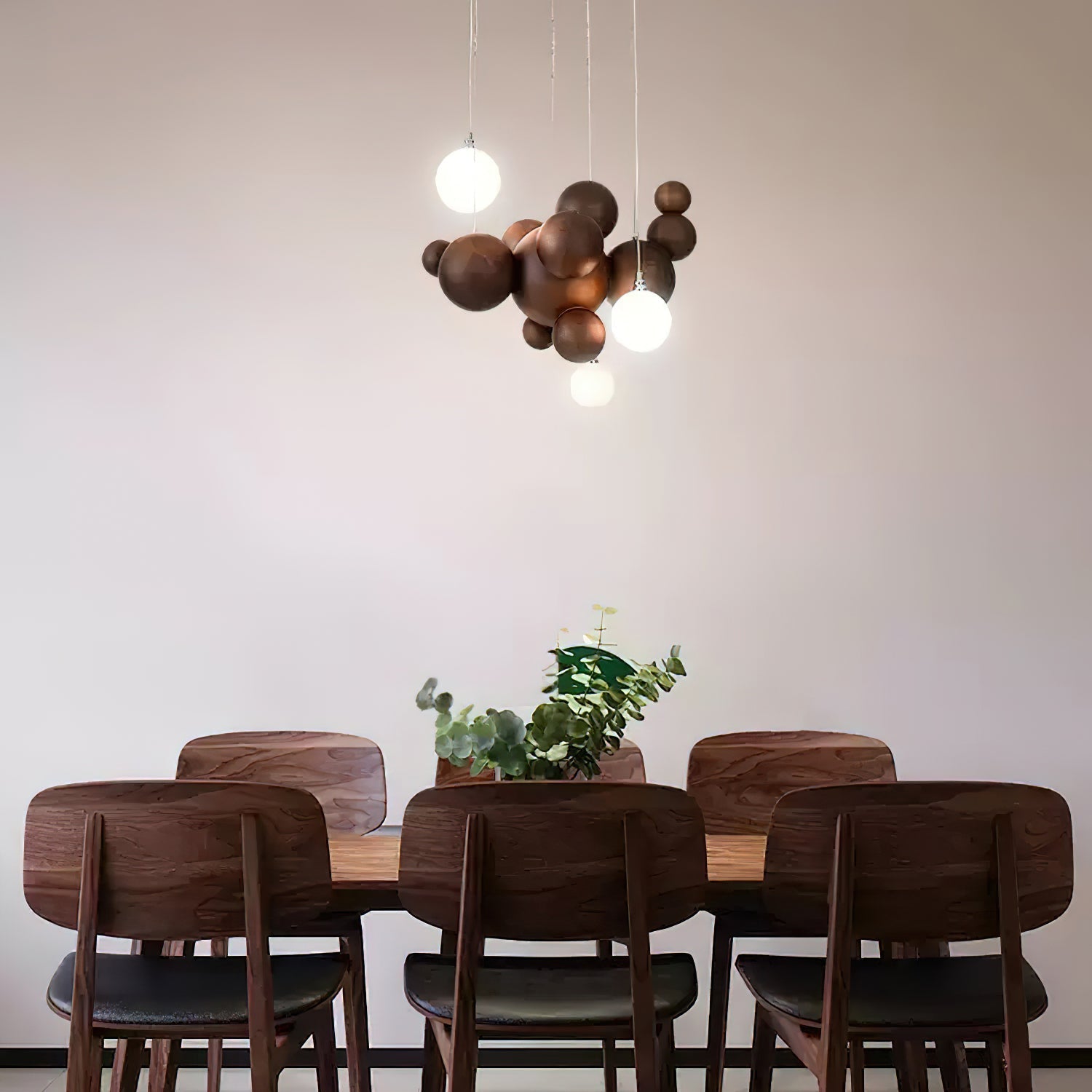 Bubble Wood Balls Chandelier Chandelier