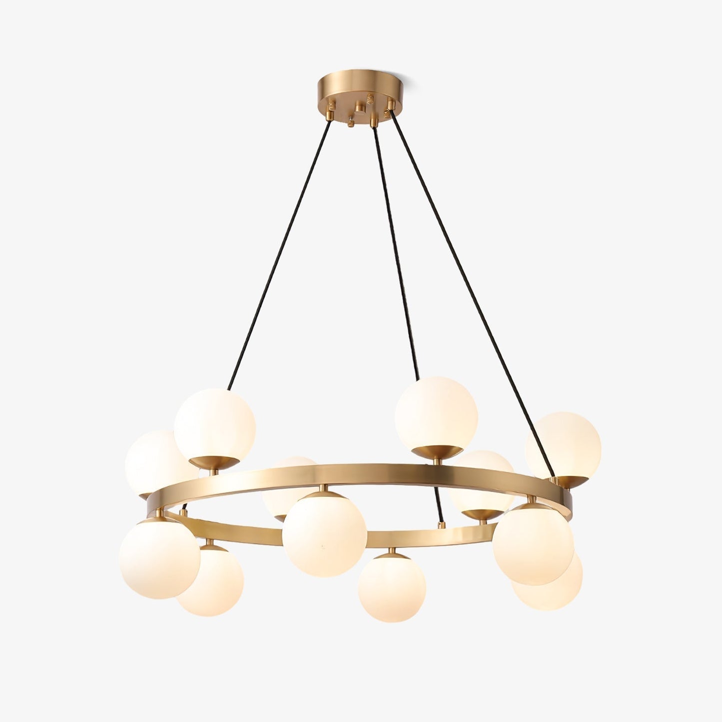 Bubbles Brass Ring Chandelier 12 heads Dia 32.3″ x H 12.2″ / Dia 82cm x H 31cm / Polished brass Chandelier