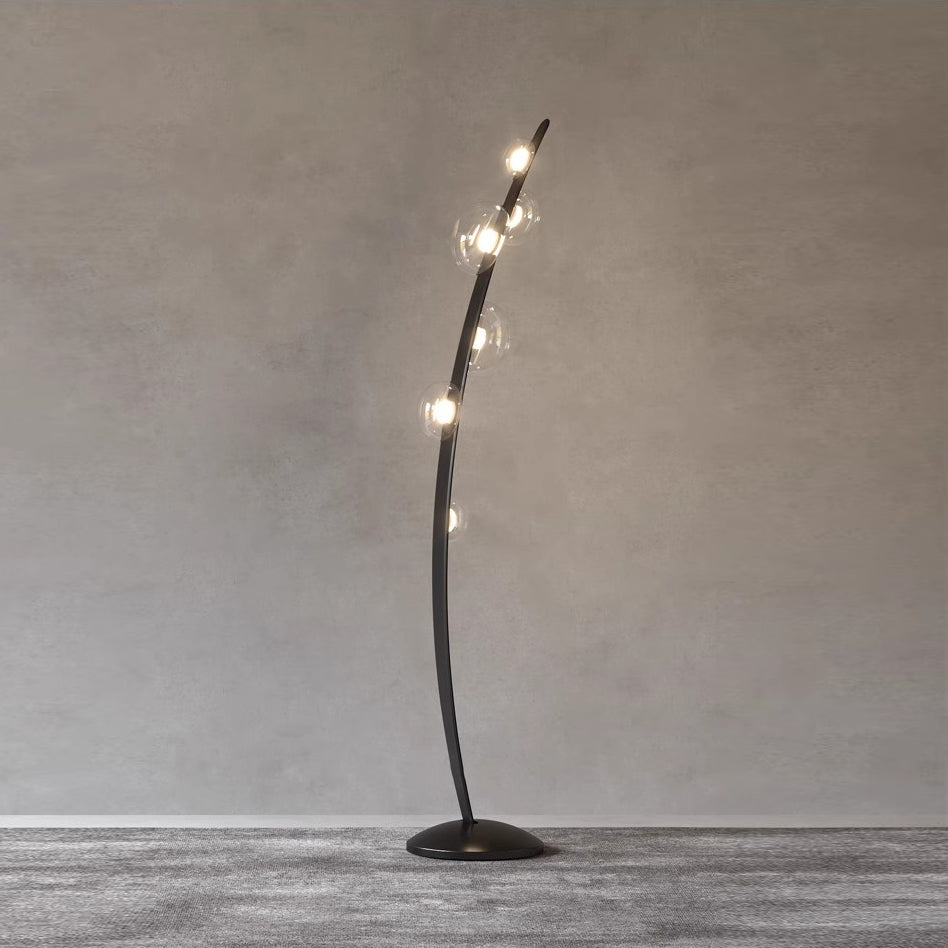 Bubbles Glass Floor Lamp Dia 11.8″ x H 63″ / Dia 30cm x H 160cm / Black & Clear / US Plug Floor lamp