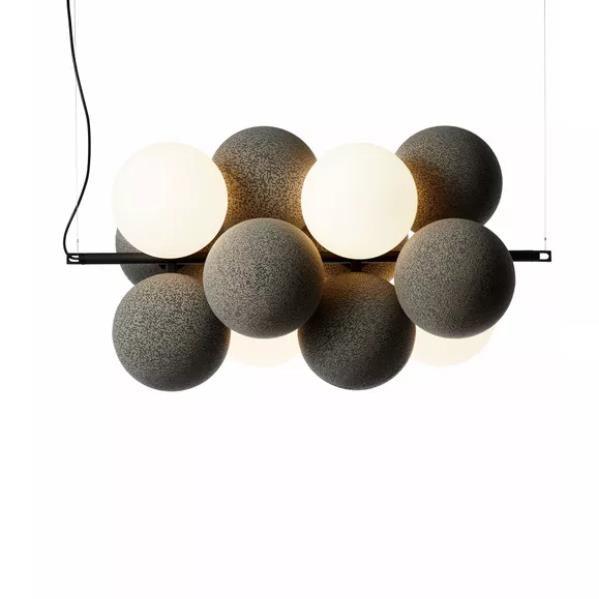 Bubbles Holly Pendant Lamp Horizontal Dia 22.8″ x H 10.2″ / Dia 58cm x H 26cm / Light grey Pendant light