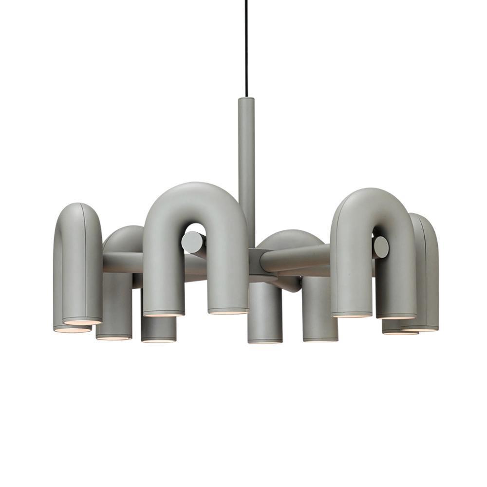 Cirkus Chandelier 6 Heads Dia 31.5″ x H 14.8″ / Dia 80cm x H 37.5cm (Power: ~84W) / Gray / Warm White Chandelier