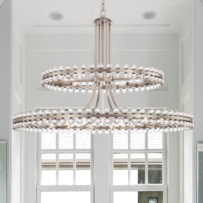 Crystorama Lighting Group Clover 24 Light 39" Wide Ring Chandelier with Glass Ball Accents
