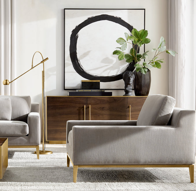 Italia Track Arm Chair - Metal Base