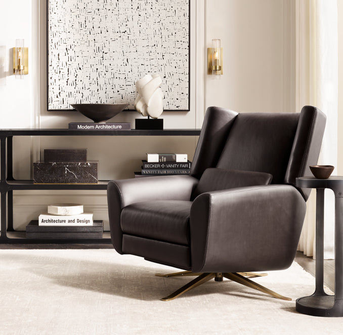 Luke Leather Swivel Recliner