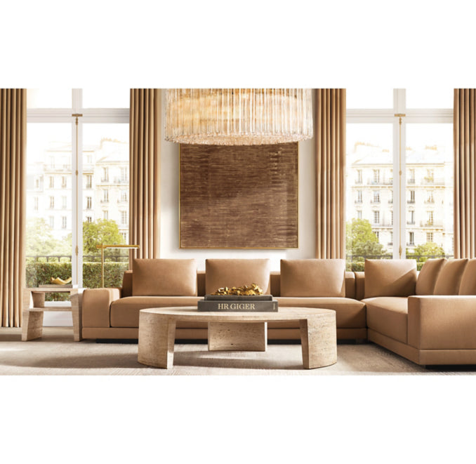 Wyeth Travertine Round Coffee Table
