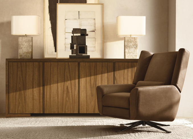 Luke Leather Swivel Recliner