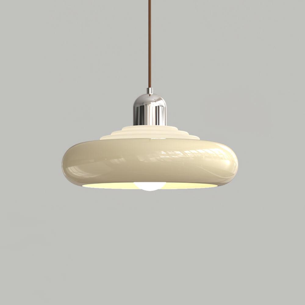 Cabras Pendant Lamp ? 14.2″ x H 7.9″ / Dia 36cm x H 20cm / Cream Color & Chrome Pendant light
