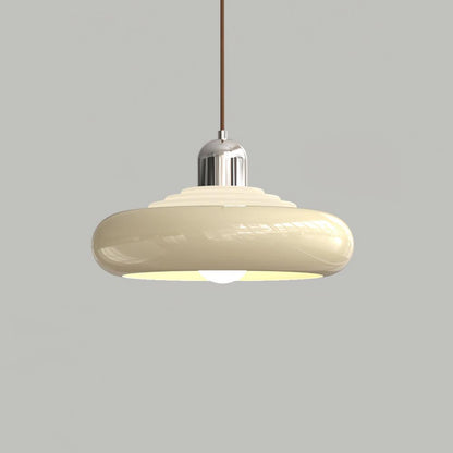 Cabras Pendant Lamp ? 14.2″ x H 7.9″ / Dia 36cm x H 20cm / Cream Color & Chrome Pendant light