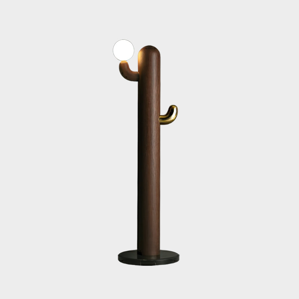 Cactus Wood Floor Lamp Model B: Dia 14.2″ x H 50″ / Walnut Color / US Plug Floor lamp