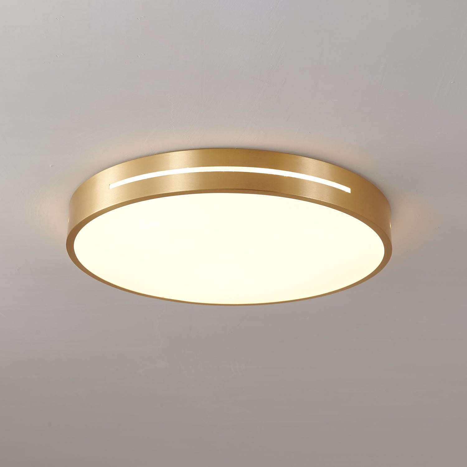 Caelum Ceiling Light Circle: ? 11.8″ x H 1.9″ / Brass & White / Warm Light 1001 Ceiling lamp