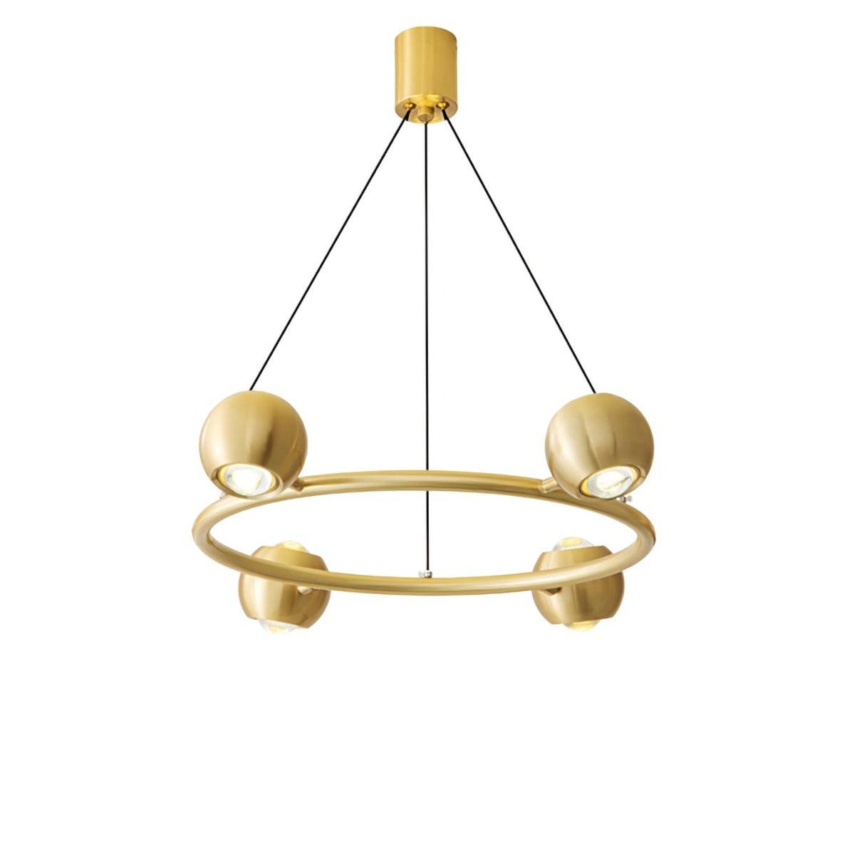 Callisto Chandelier 4heads ? 21.7″ x H 5.9″ / Dia 55cm x H 15cm / Brass / Warm Light Chandelier
