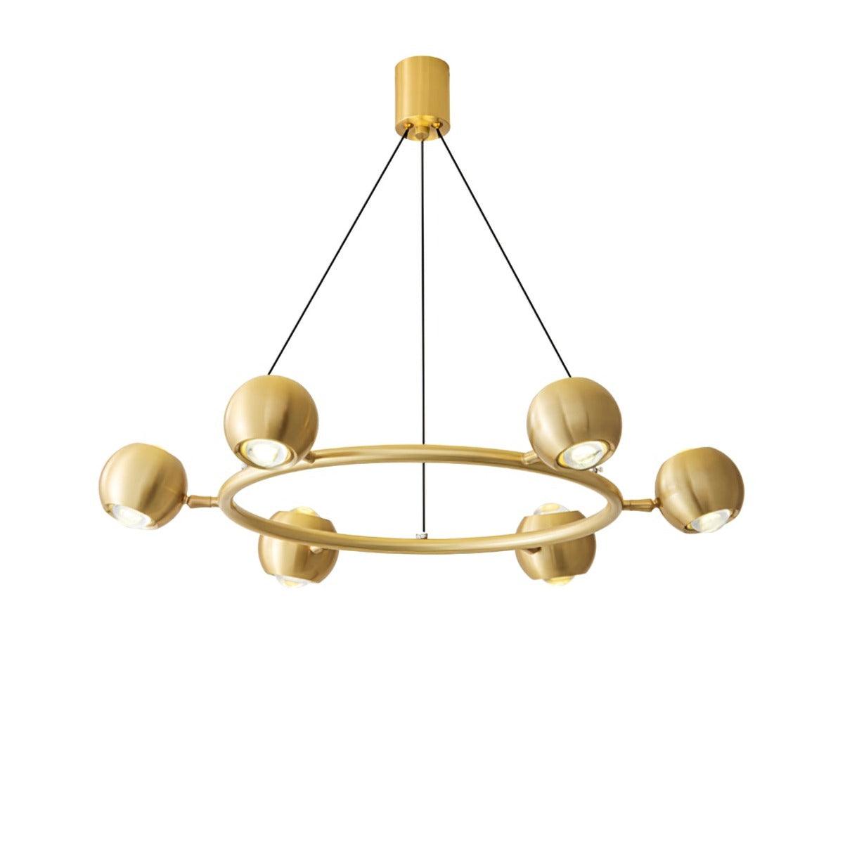 Callisto Chandelier 6heads ? 29.5″ x H 5.9″ / Dia 75cm x H 15cm / Brass / Warm Light Chandelier